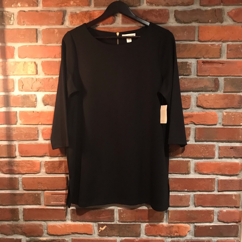 Coldwater Creek Black Ponte Knit Tunic Size Large